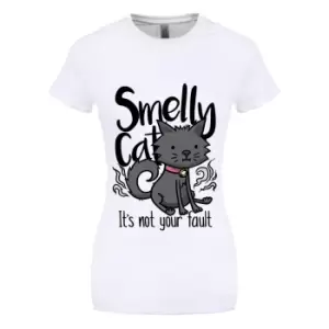 Image of Grindstore Womens/Ladies Smelly Cat T-Shirt (M) (White)