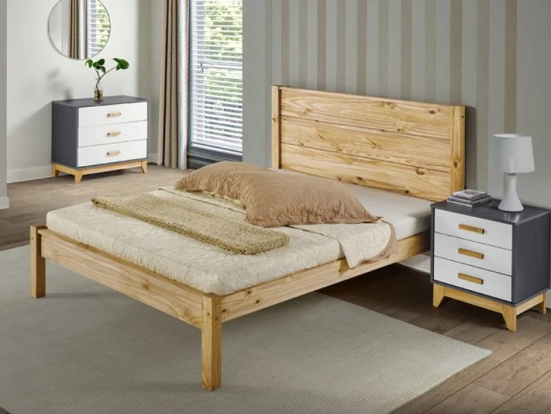 Image of Seconique Barton 4ft6 Double Waxed Pine Wooden Bed Frame