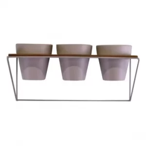 Image of Potting Shed Triple Plant Pot Shelf, Grey