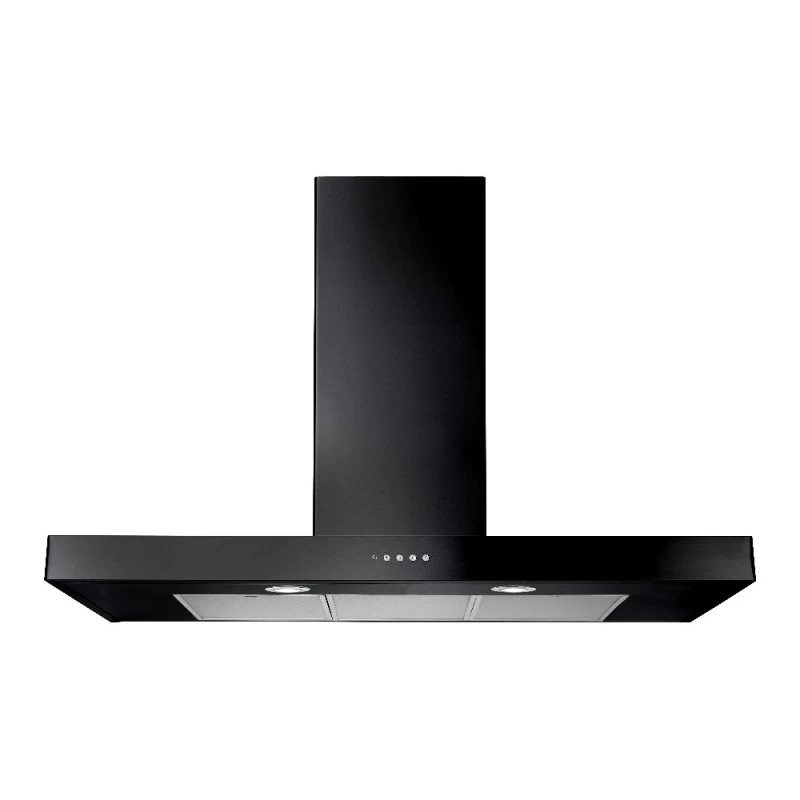 Image of Rangemaster UHDF90BL/ 90cm Flat Chimney Hood - BLACK UHDF90BL/