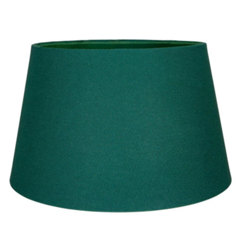 Image of Happy Homewares Traditional 30Cm Forest Green Linen Fabric Drum Table/pendant Shade 60W Maximum