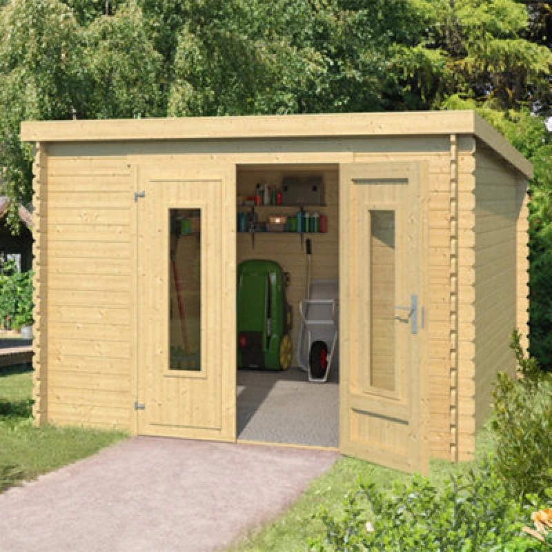 Image of Lasita Maja Lasita Osland Sacramento - 2.92M X 2.92M - Pent Roof Log Cabin Summer House