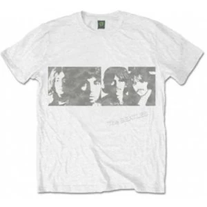 Image of The Beatles White Album Faces Mens White T Shirt: Small