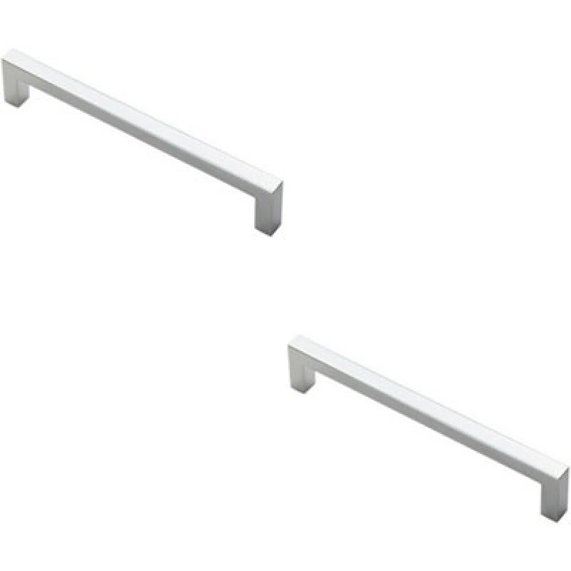 Image of Loops 2x Square Block Pull Handle 170 x 10mm 160mm Fixing Centres Polished Chrome Multi unisex