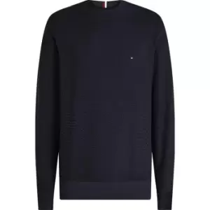 Image of Tommy Hilfiger Rectangular Structure Crew Nk - Blue