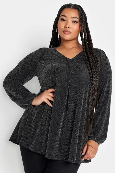 Image of Balloon Sleeve V-neck Brillo Top