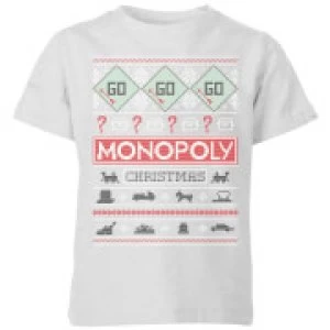 Image of Monopoly Kids Christmas T-Shirt - Grey - 9-10 Years