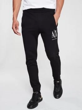 Image of Armani Exchange Embroidered Icon Logo Jogging Pants Black Size S Men
