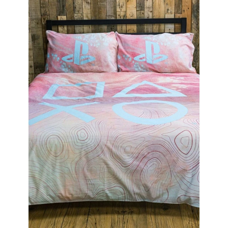 Image of Playstation Marble Duvet Cover Set in Pale Pink Size: Double Pale Pink Unisex Double