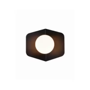 Image of Nesebar Wall Light With Opal Glass 1x G9 Max 7W Black Matt