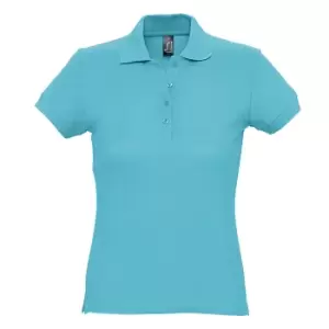 Image of SOLS Womens/Ladies Passion Pique Short Sleeve Polo Shirt (M) (Blue Atoll)