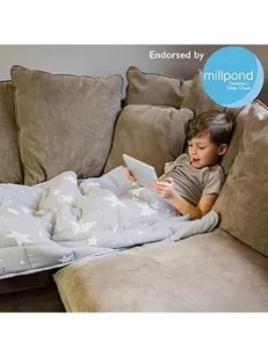 Image of Rest Easy Sleep Better Star Print Weighted Blanket, Grey Star