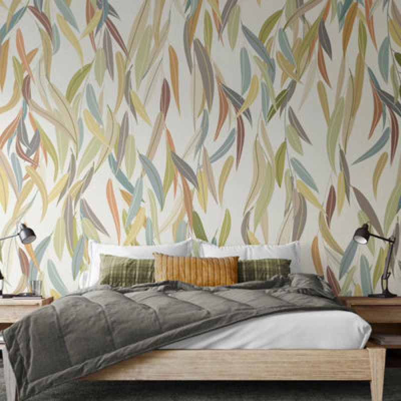 Image of Origin Murals Willow Leaves - Natural Stone Matt Smooth Paste The Wall Mural 350Cm Wide X 280Cm High