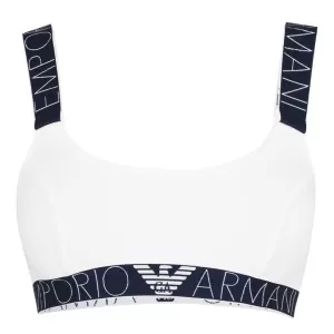 Image of Emporio Armani Logo Band Bralette Bra White Size L Women