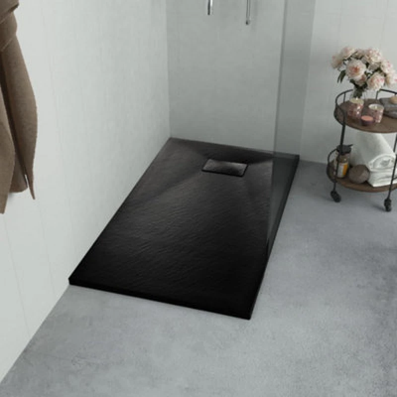 Image of Vidaxl Shower Base Tray Smc Black 90X90 Cm