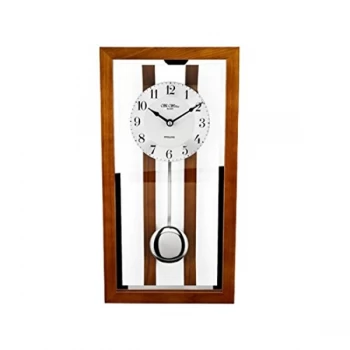 Image of Contemporary Pendulum Wall Clock - Oak