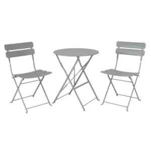 Image of 2 Seater Grey Folding Bistro Set - Garden & Outdoor