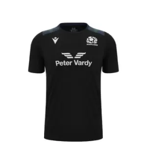 Image of Macron Scotland Rugby 6 Nations Training Shirt 2023 2024 Juniors - Black