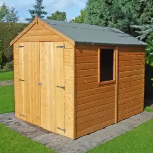 Image of Shire - Warwick Double Doors Tongue and Groove Garden Shed Workshop Approx 8 x 6 Feet
