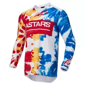 Image of Alpinestars Racer Squad Jersey White Red Yellow Turquoise M