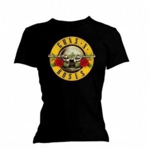 Image of Guns N Roses Classic Bullet Logo Skinny Blk T-Shirt X Large