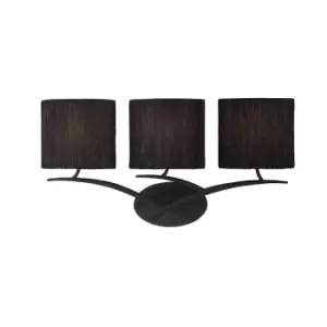 Image of Eve Wall Lamp Switched 3 Light E27, Anthracite With Black Oval Shades