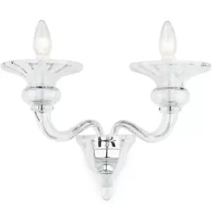 Image of Impex Zagreb Clear Glass Candle Wall Lamp