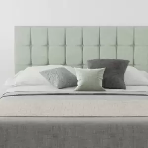 Image of Sinatra Upholstered Headboard, Pure Pastel Cotton, Eau De Nil - Headboard 60cm Size Single (90x190)