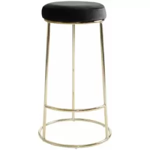 Image of Manhattan Black Velvet Tall Bar Stool - Premier Housewares