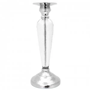 Image of Hotel Collection Hotel Glass Candlestk 00 - Clear & Silver