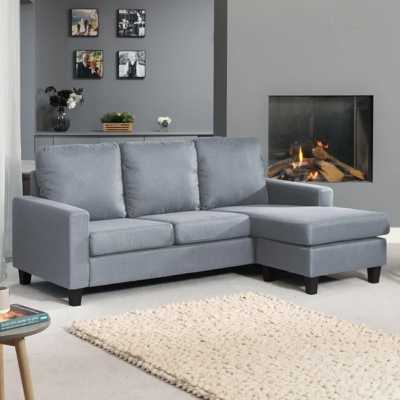 Image of Artemis Home Modbury Reversible Corner Sofa in Light Grey Light Grey Unisex