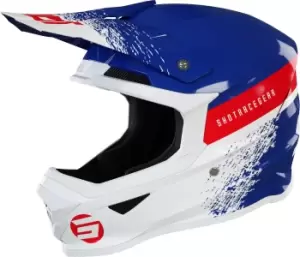 Image of Shot Furious Roll Kids Motocross Helmet, white-red-blue Size M white-red-blue, Size M
