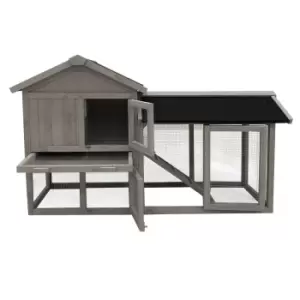 Image of Charles Bentley Grey Two Storey Pet Hutch With Run