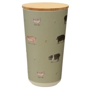 Image of Willow Farm Bamboo Composite Large Round Storage Jar