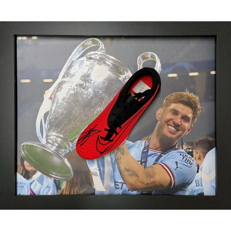 Image of AllStarSignings Ltd John Stones signed Manchester City Nike boot Blue unisex One Size