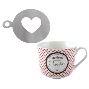 Image of La Cafetiere Hot Chocolate Mug and Stencil Set