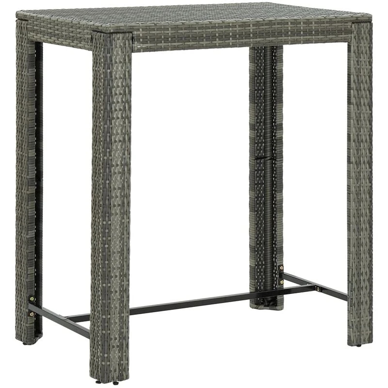Image of VIDAXL Garden Bar Table Grey 100x60.5x110.5cm Poly Rattan vidaXL 8720286003114