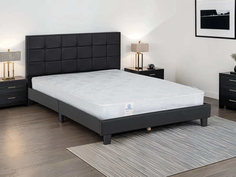 Image of Seconique Arran Black Fabric Bed Frame - 4ft6 Double