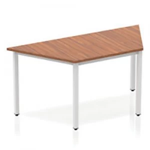 Image of Impulse Trapezium Table 1600 Walnut Box Frame Leg Silver