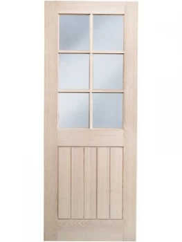 Image of Wickes Geneva Internal Cottage Glazed 5 Panel Oak Veneer Door - 1981 x 762mm