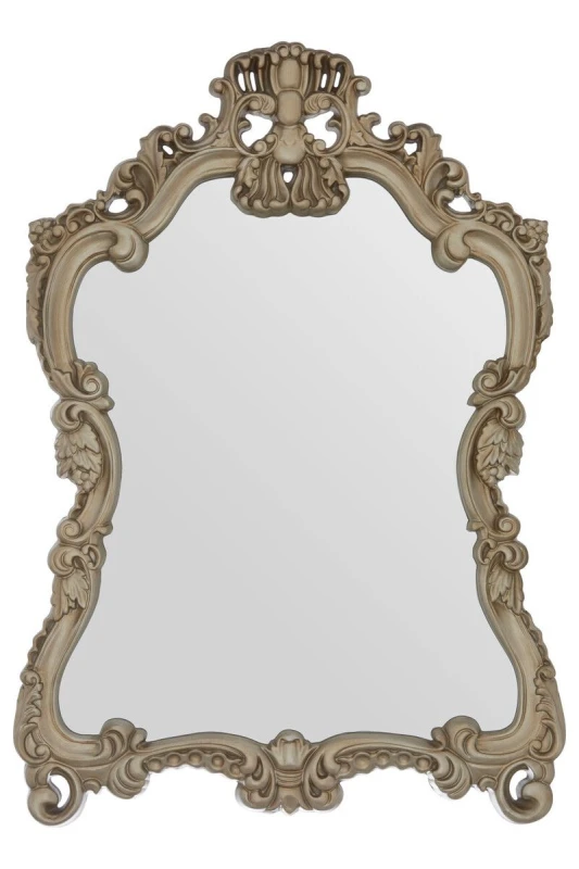 Image of Orsina Baroque Wall Mirror With Gold Frame & Decorative Shell Motifs, Accent Mirror, Floral Detailing Wall Mirror Gold Unisex