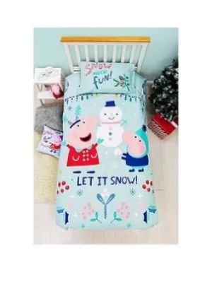 Image of Peppa Pig Peppa Pig Let It Snow Duvet Set Single Panel, Multi