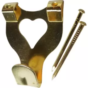 Image of Brass Plated Picture Hooks 20 Piece Large in Gold