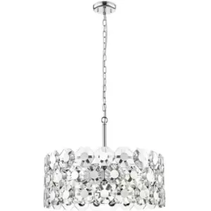 Image of Impex Bahamas 7 Light Chrome Crystal Pendant Ceiling Light