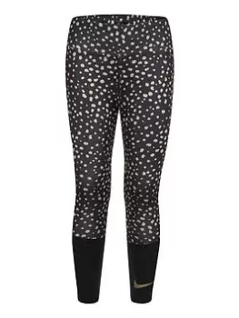 Image of Nike Younger Girls Df Animal Spot Aop Legging, Black, Size 5-6 Years, Women