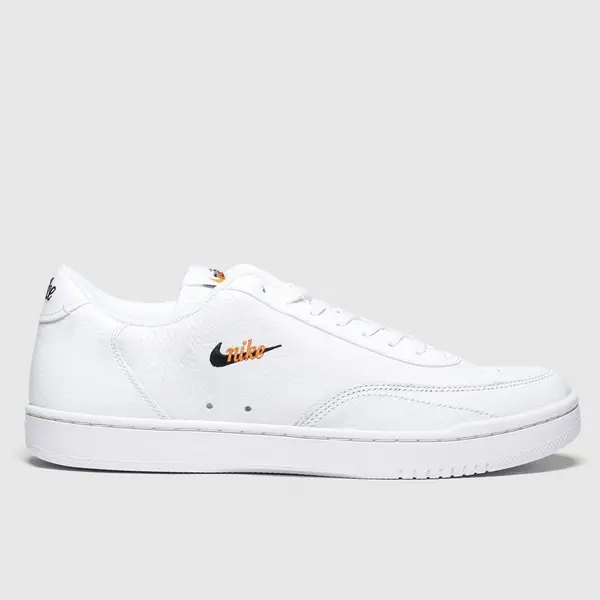 Image of Nike court vintage premium trainers in white & orange White/Orange UK 11 (EU 46)