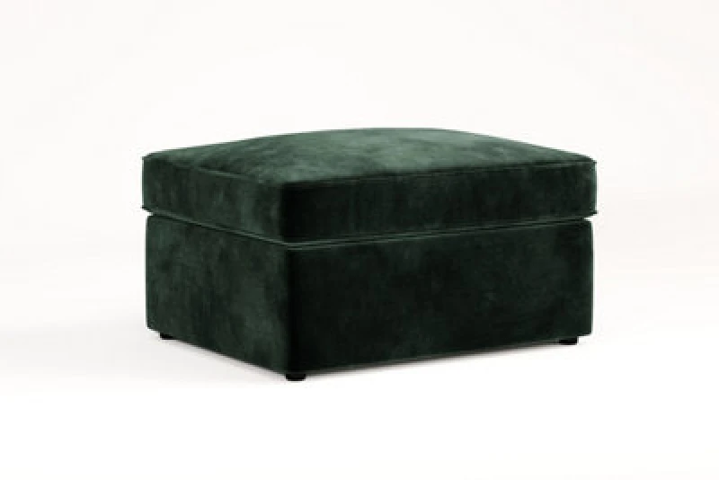 Image of Jay-Be Jay-Be Luxe Velvet Footstool Sofa Bed with Comfort Mattress bottle green ONE SIZE