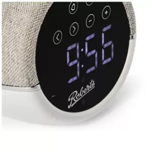 Image of Roberts ZEN W Zen FM Clock Radio in White Device Charging