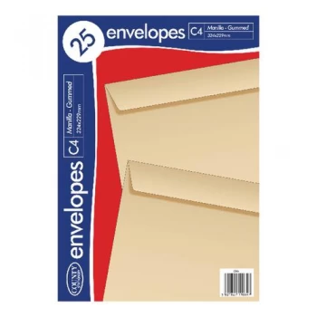 Image of County Stationery C4 Manilla Gummed Envelopes Pack of 500 C506