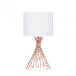 Image of Gosforth Copper Table Lamp with White Reni Shade